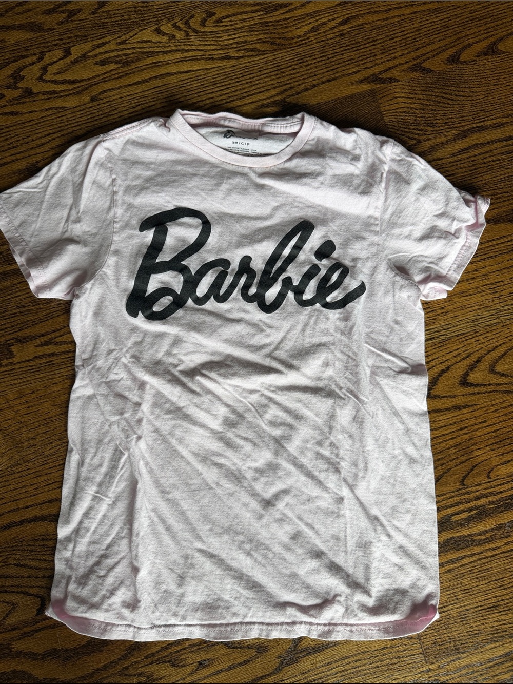 Barbie Light Pink Tee with Black Script Logo